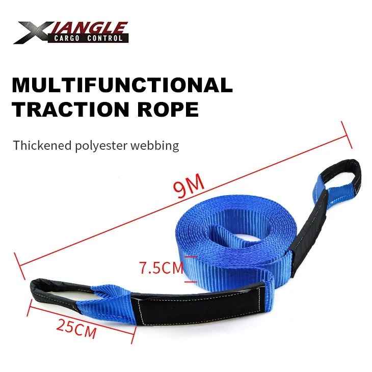 3'' X 30 Ft Tow Strap, Heavy Duty With 30,000lb Capacity-Emergency Towing Rope For Recovery Vehicles (Blue)